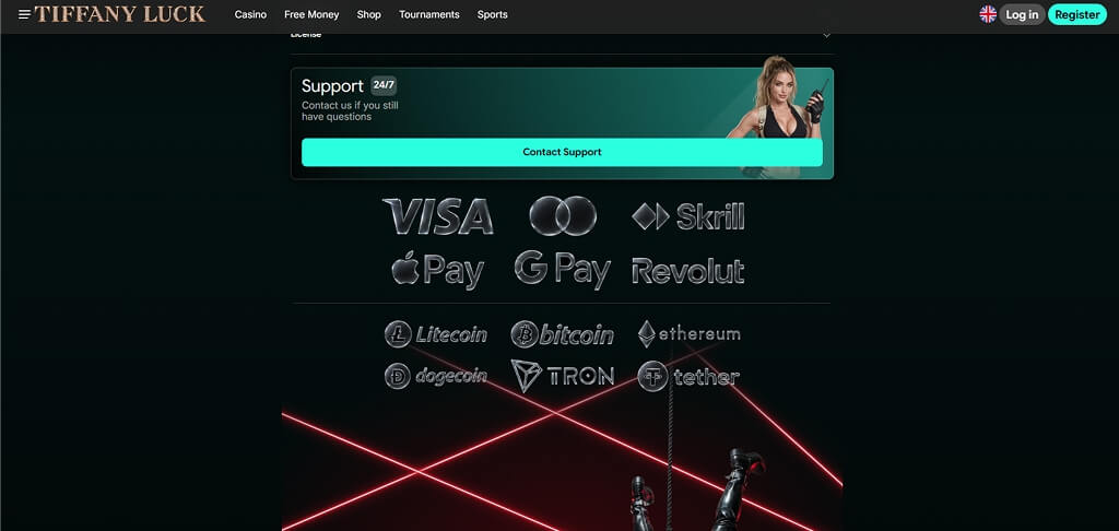 Casino TiffanyLuck Payment Methods