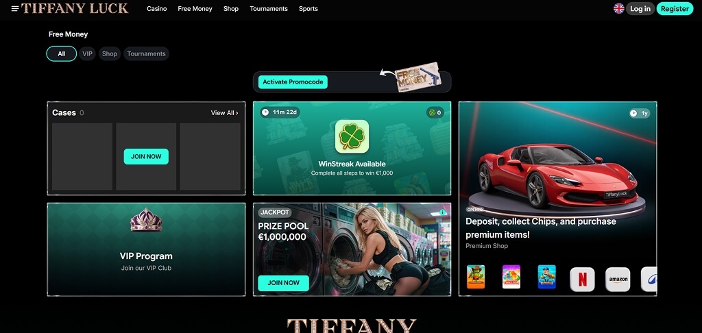 TiffanyLuck Casino -Aktionen