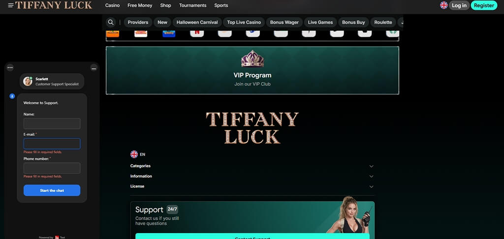TiffanyLuck Casino Kontaktieren Sie uns