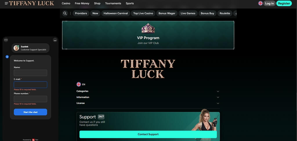 TiffanyLuck Καζίνο Επικοινωνήστε μαζί μας