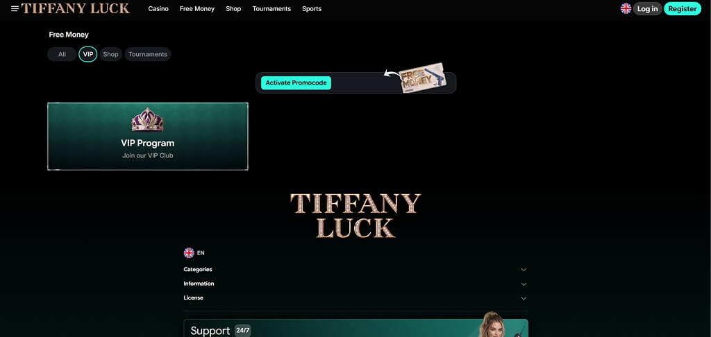 Προσφορές του καζίνο TiffanyLuck